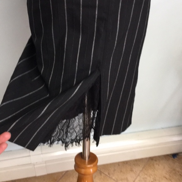 Express Dresses & Skirts - Express pin stripe skirt with sexy lace slit